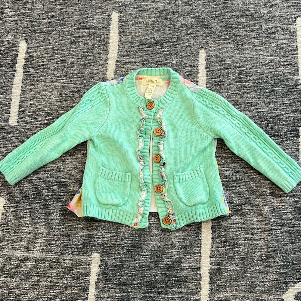 Matilda Jane 6-12m jacket with cute flower print on back